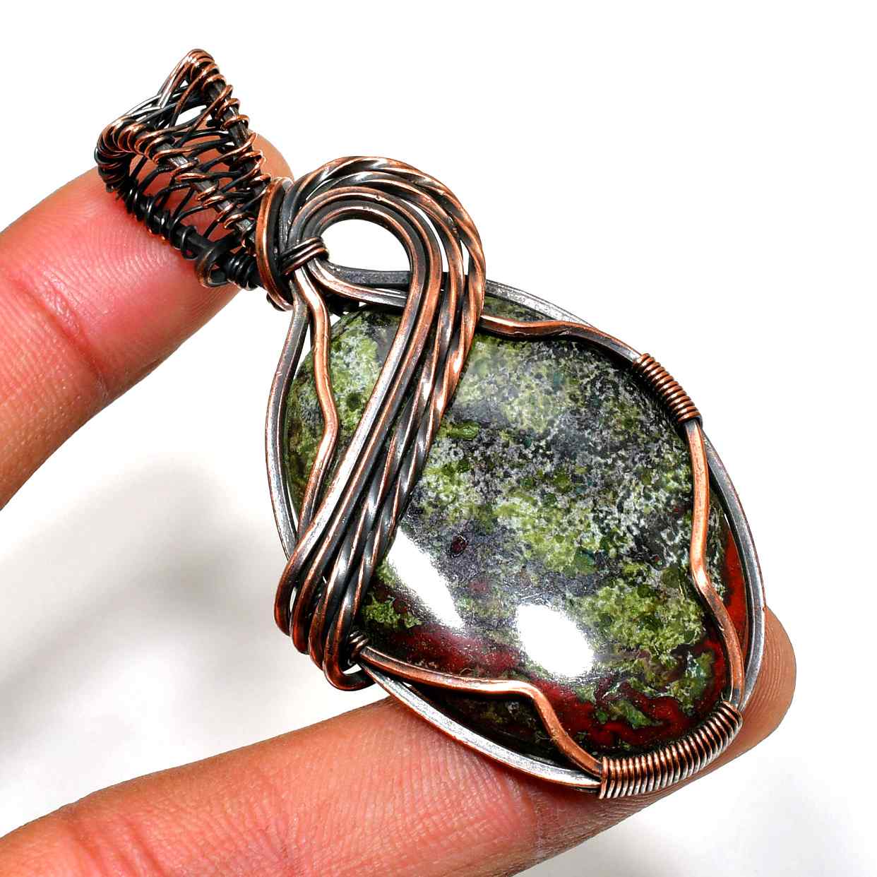 Gaia’s Embrace – Copper-Wrapped Stone Pendant