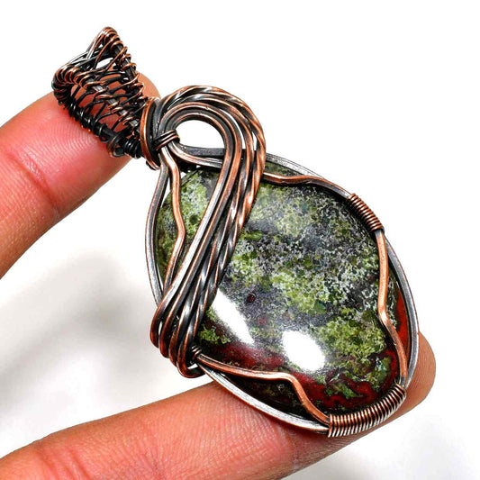Gaia’s Embrace – Copper-Wrapped Stone Pendant