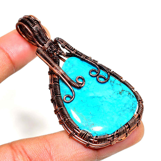 Ocean’s Embrace – Turquoise & Aged Copper Pendant
