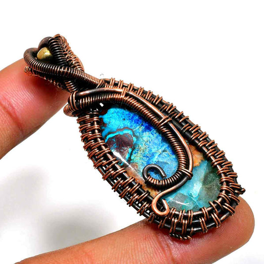 Terra’s Balance – Copper-Wrapped Agate Pendant