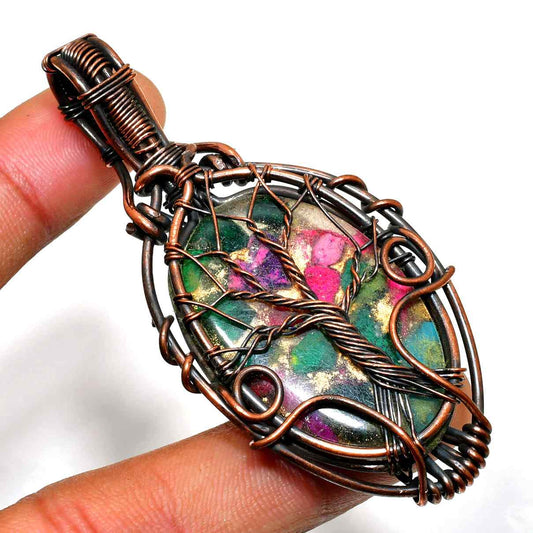 Tranquil Terra – Copper-Wrapped Stone Pendant