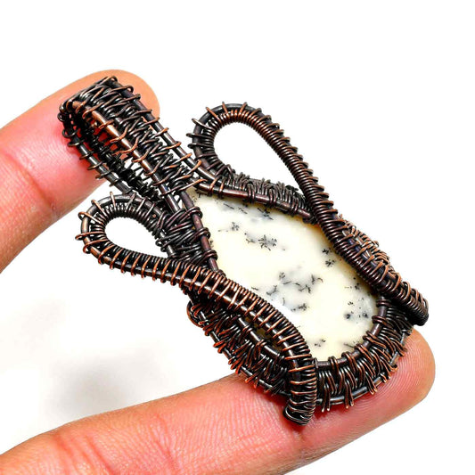 Gaia’s Guardian – Oxidized Copper & Natural Stone Pendant