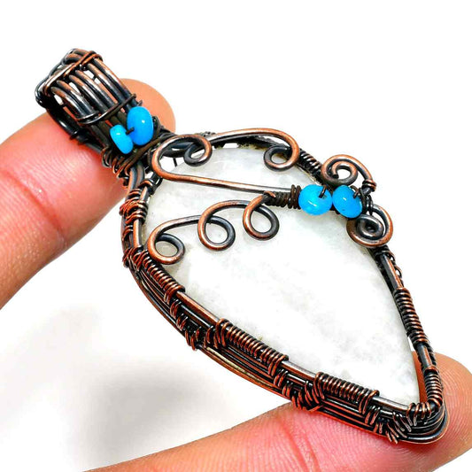 Dawn’s Embrace – Oxidized Copper Stone Pendant