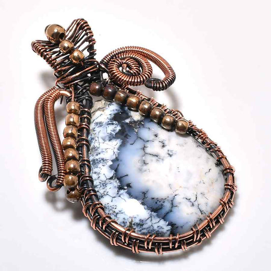 SerenityStone – Agate & Oxidized Copper Pendant