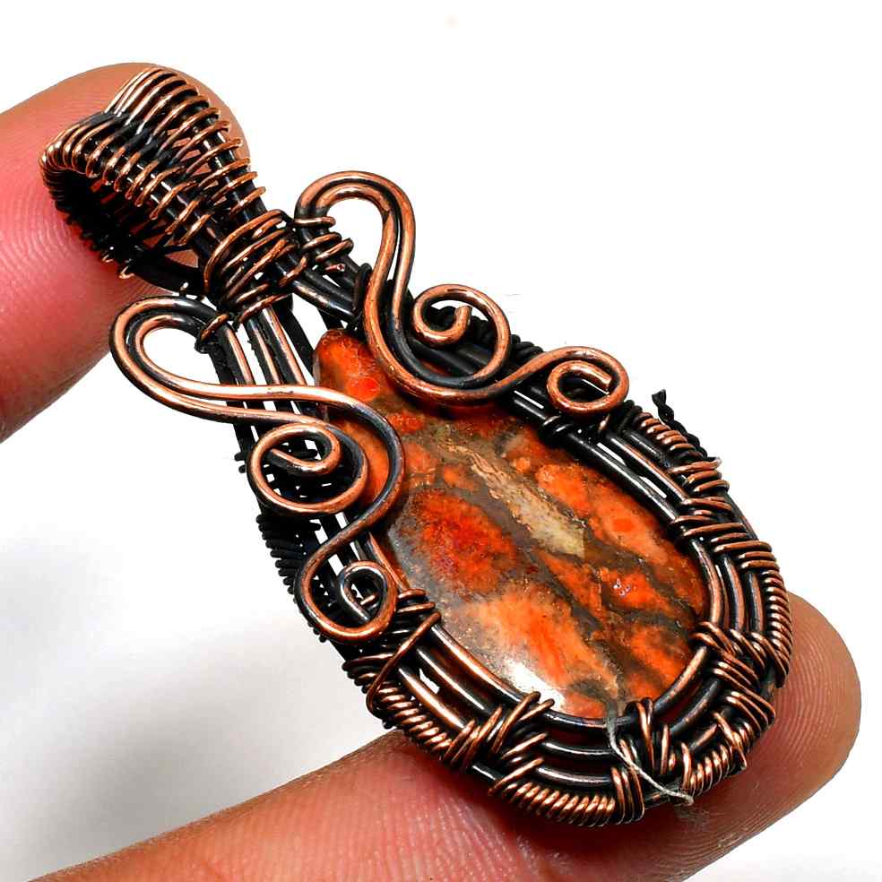 Ember’s Embrace – Jasper Copper Pendant