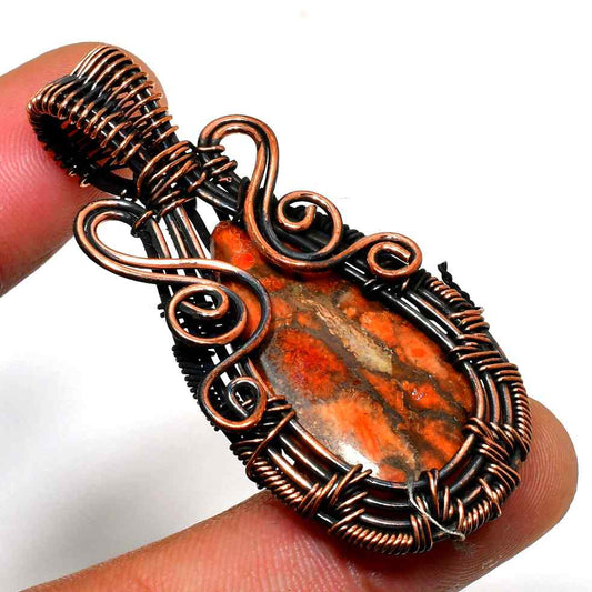 Ember’s Embrace – Jasper Copper Pendant
