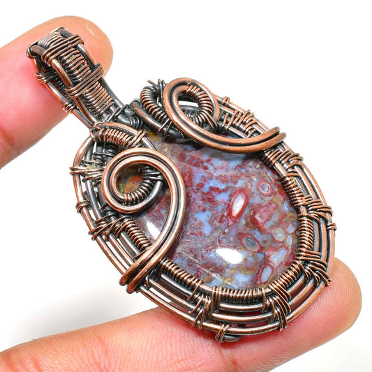Gaia’s Embrace – Copper-Wrapped Gemstone Pendant
