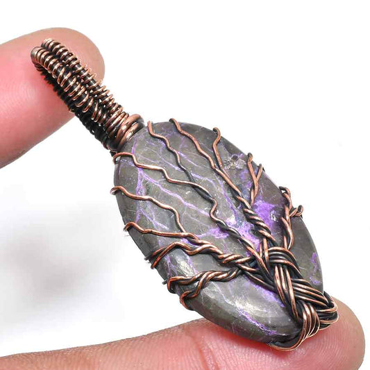 Tranquil Grove – Amethyst Copper Pendant