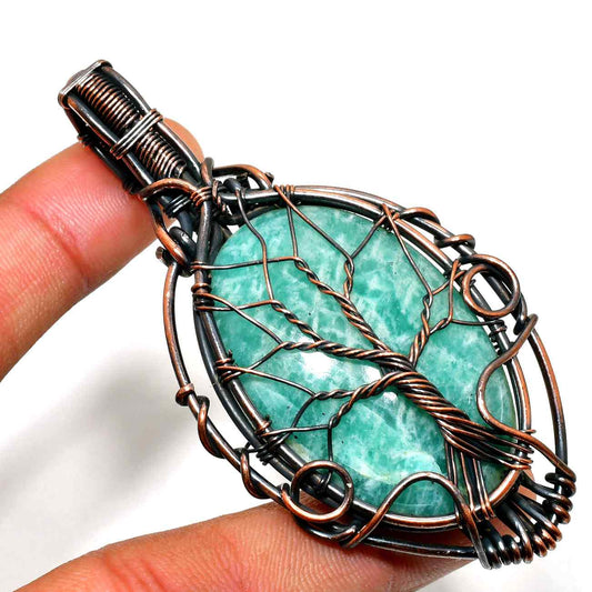 Gaia’s Harmony – Amazonite Copper Pendant