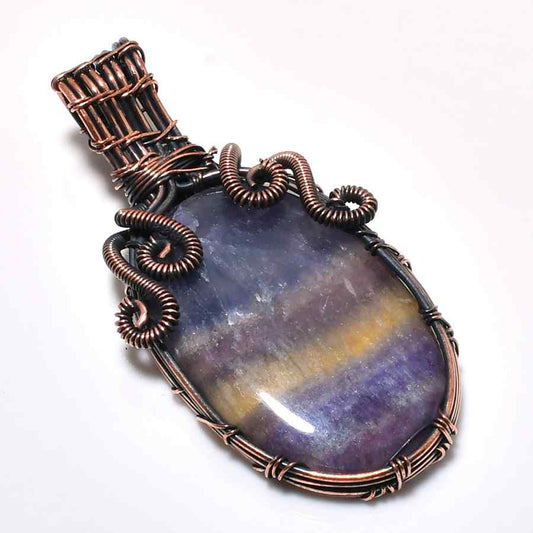 Celestial Harmony – Amethyst Copper Pendant
