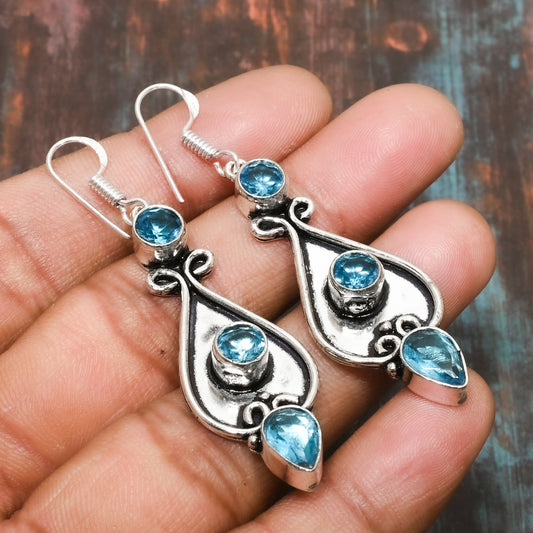 Ocean’s Grace – Aquamarine & Sterling Silver Earrings