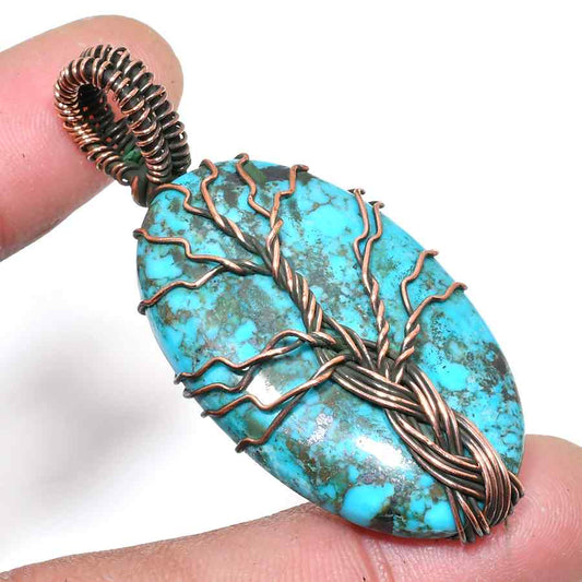Mystic Arbor – Turquoise Copper Tree Pendant