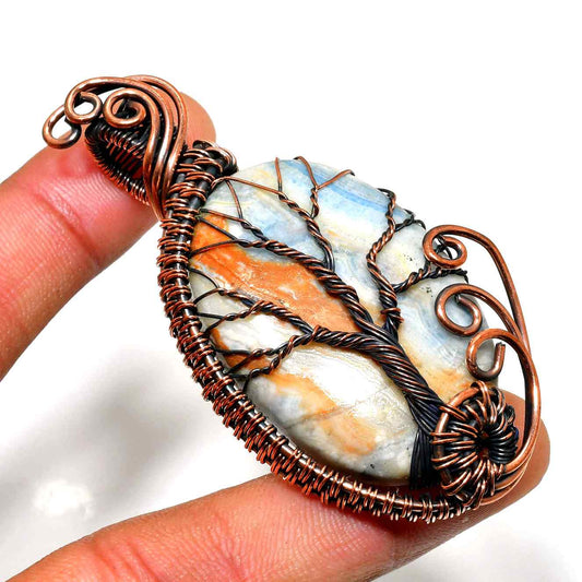 Gaia’s Embrace – Copper-Wrapped Jasper Pendant