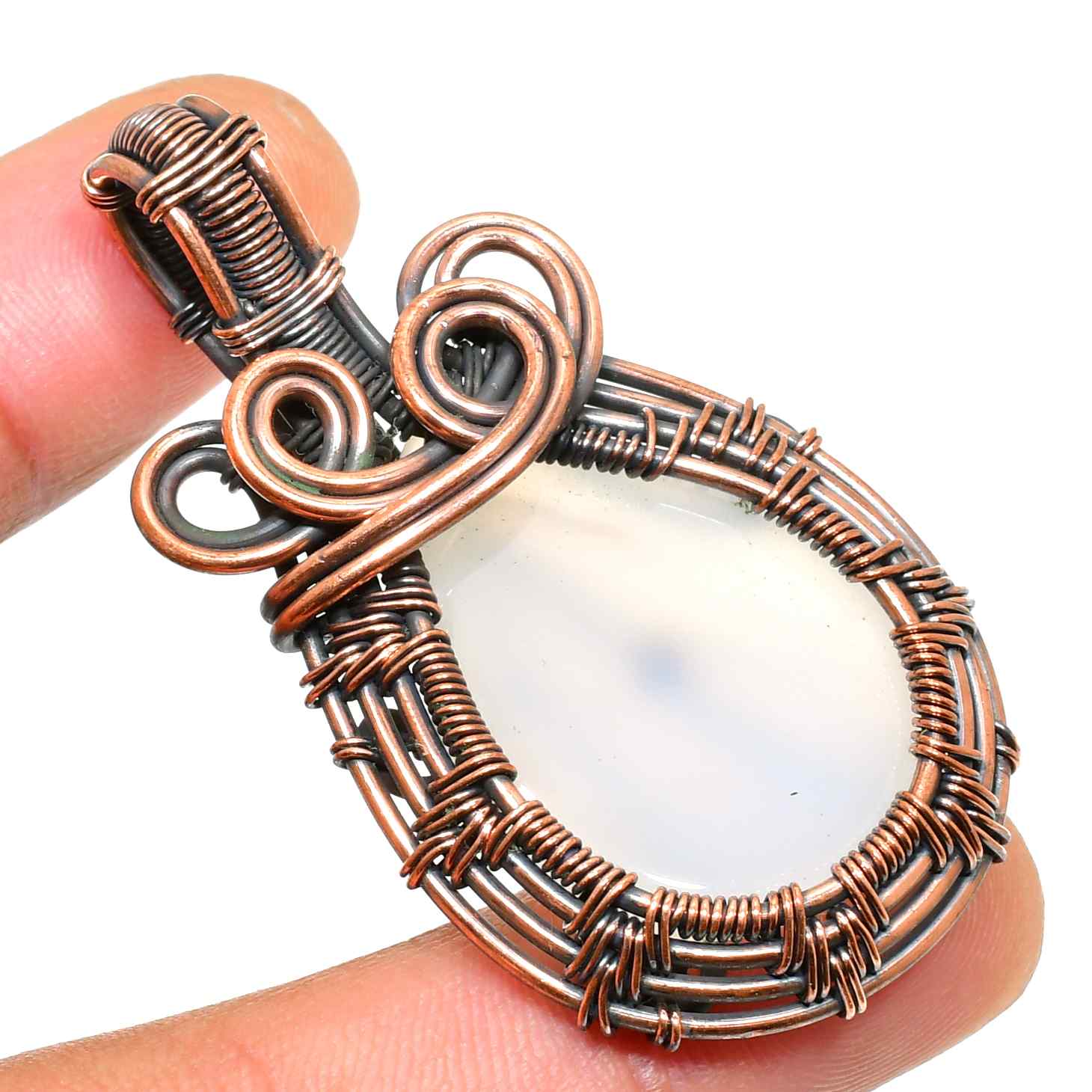 Gaia’s Embrace – Copper-Wrapped Agate Pendant
