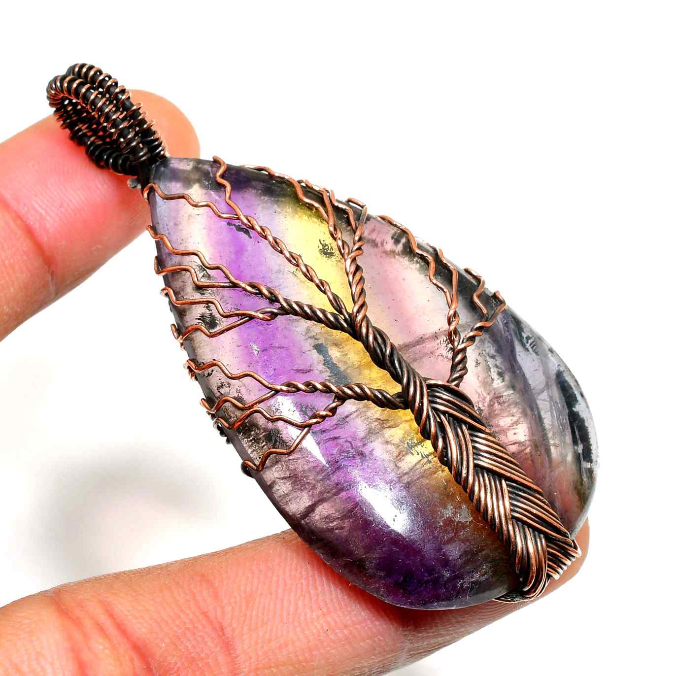 Luna’s Grove – Amethyst Copper Tree Pendant
