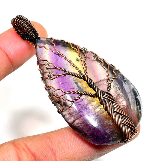 Luna’s Grove – Amethyst Copper Tree Pendant