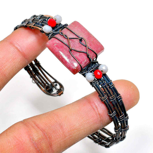 Amara’s Embrace – Rhodonite & Copper Bracelet