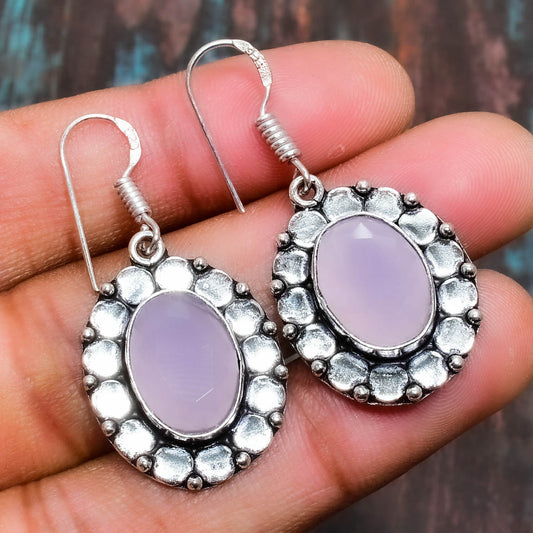 Lilac Serenity – Lavender Jade Filigree Earrings