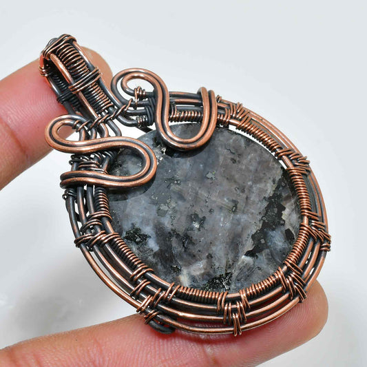 Earthen Glow – Copper Wrapped Gemstone Pendant