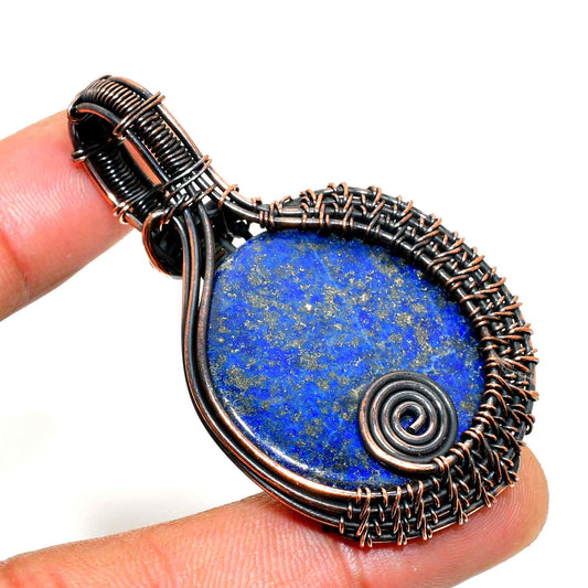 Celestial Harmony – Lapis Lazuli Copper Pendant