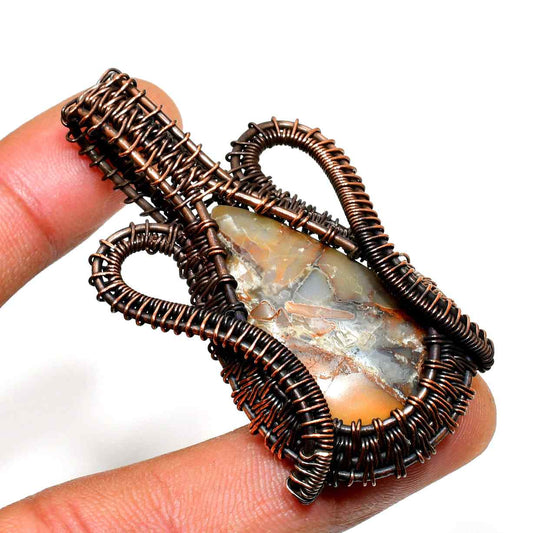 Grounded Grace – Agate Copper Pendant