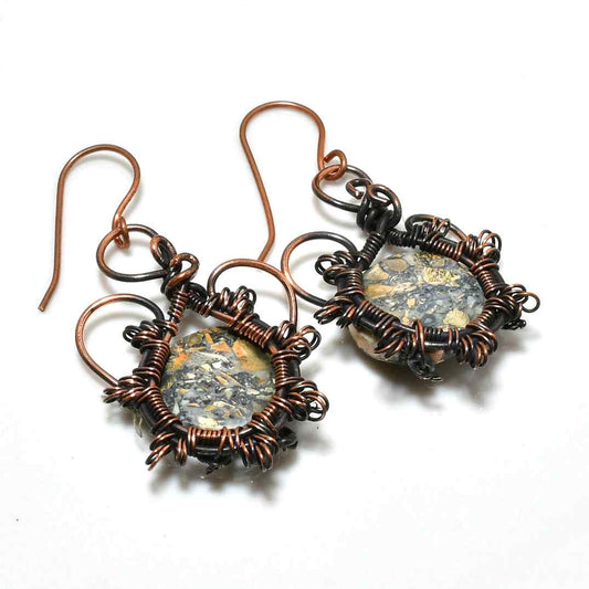 Terra’s Embrace – Jasper & Copper Earrings