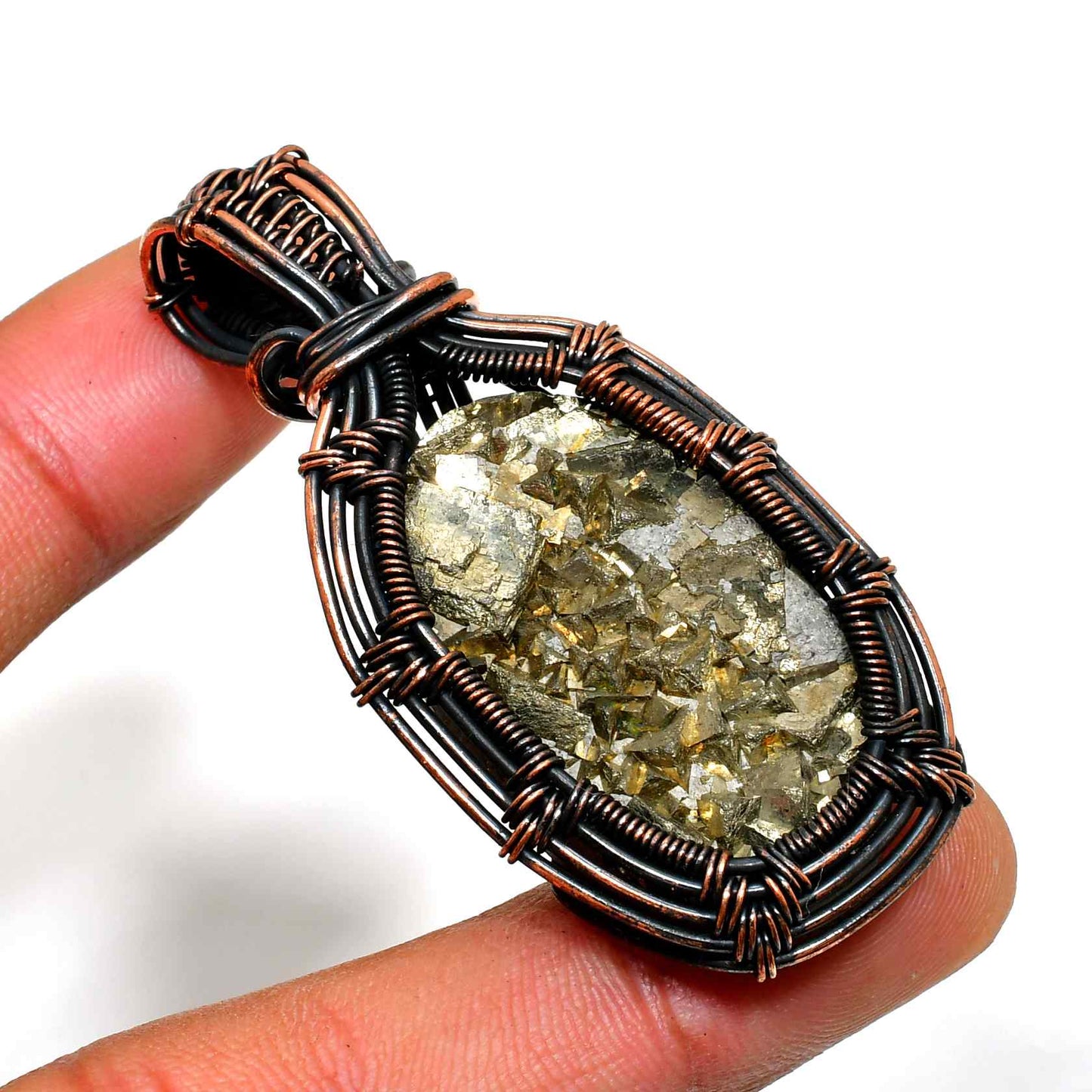 Fortune’s Embrace – Pyrite & Copper Pendant