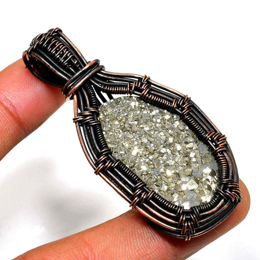 Aurora’s Veil – Druzy Copper Pendant
