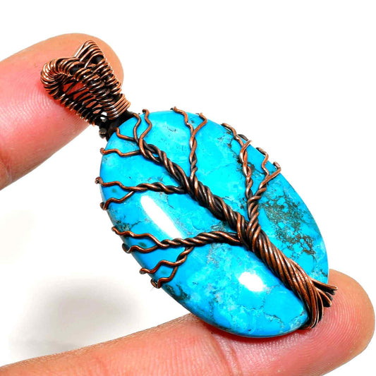 Ember’s Guardian – Turquoise Copper Pendant