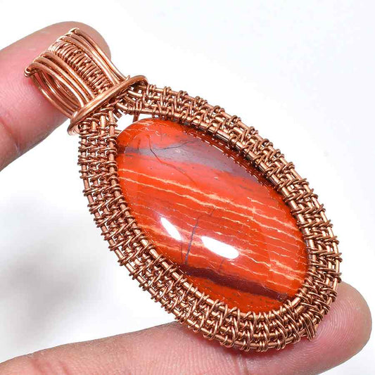Terra’s Embrace – Red Jasper & Copper Pendant
