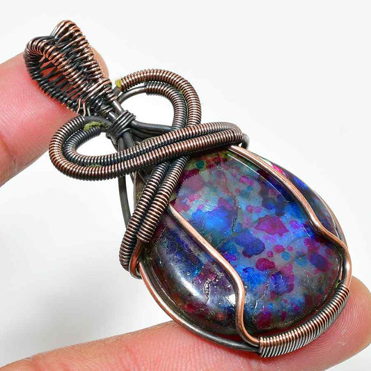Mystic Harmony – Oxidized Copper & Gemstone Pendant