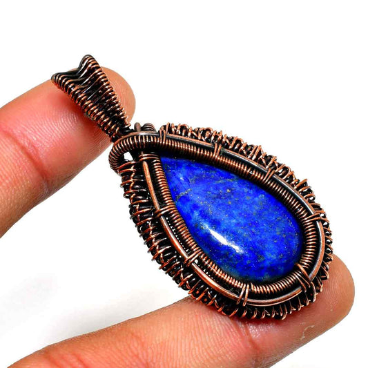 Azure Embrace – Lapis Copper Pendant