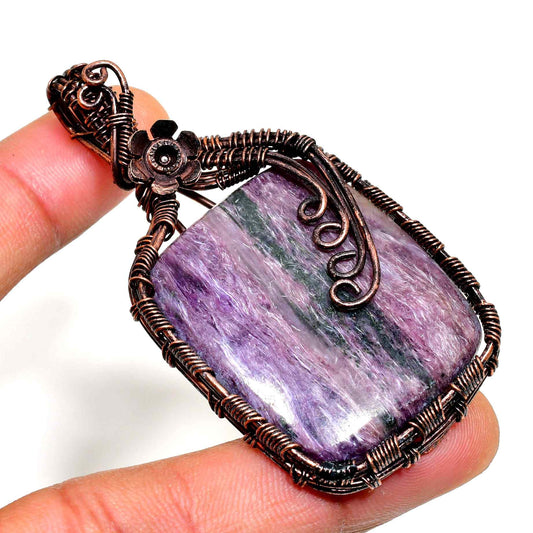 Ezra’s Veil – Mystic Amethyst & Copper Pendant