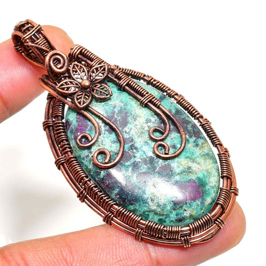 Serenity’s Embrace – Charoite Copper Pendant