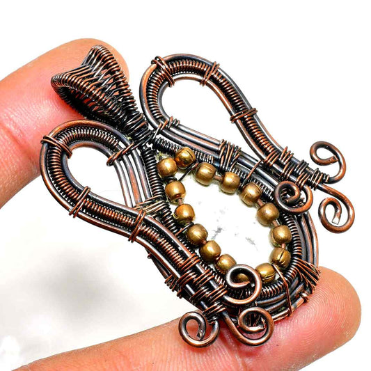 Serenity’s Clarity – Copper-Wrapped Quartz Pendant