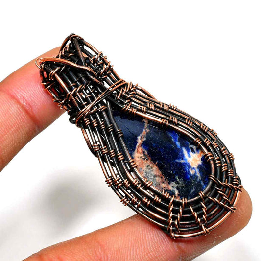 Selene’s Wisdom – Lapis Lazuli Copper Pendant