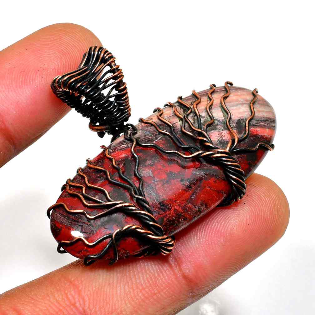 Terra’s Ember – Red Jasper Copper Pendant