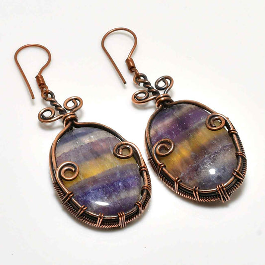 Harmony’s Prism – Fluorite Copper Earrings