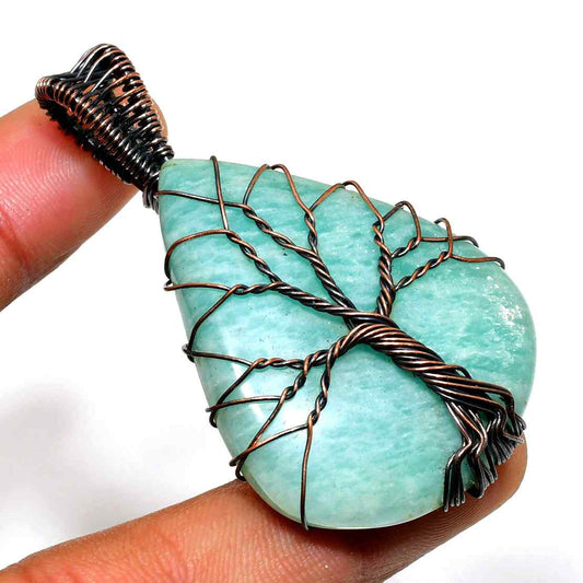 Sylvan Serenity – Aqua Quartz Copper Pendant