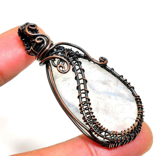 Moonlit Dream – Dark Copper Moonstone Pendant