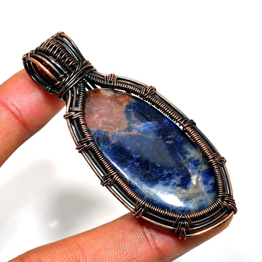 Tranquil Harmony – Sodalite Copper Pendant