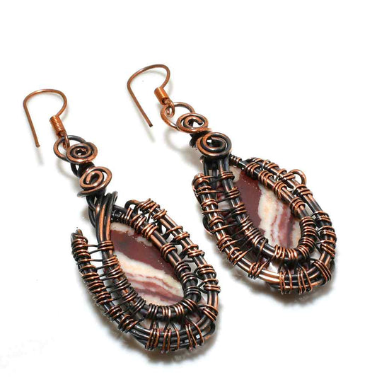 Earthen Embrace – Copper Agate Earrings