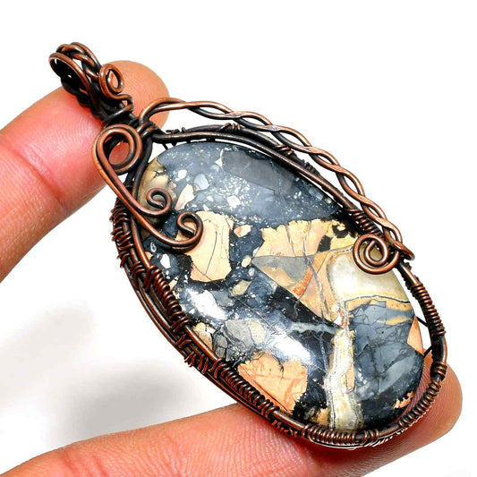 Terra’s Embrace – Oxidized Copper Earthstone Pendant