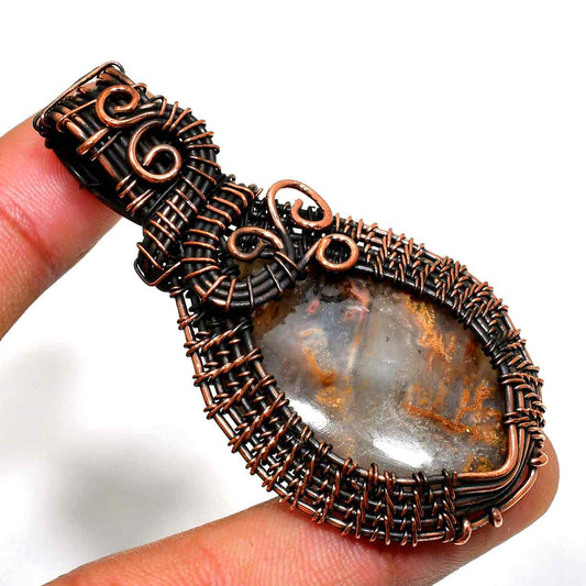 Earth’s Anchor – Oxidized Copper Agate Pendant