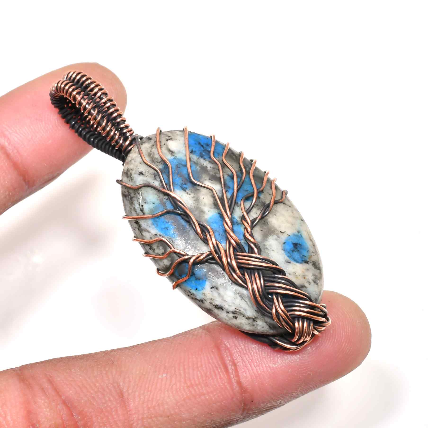 Nature’s Embrace – Copper & Stone Pendant