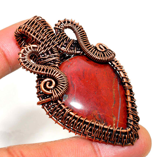 Earth’s Anchor – Red Jasper Copper Pendant