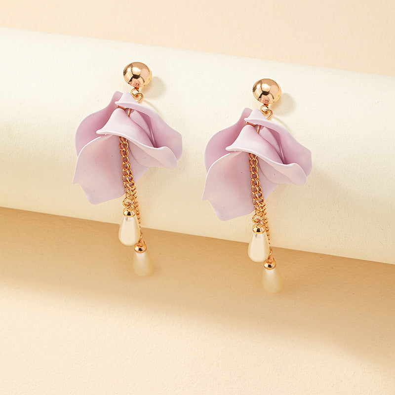 Sweet Lavender Petal Earrings
