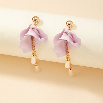 Sweet Lavender Petal Earrings