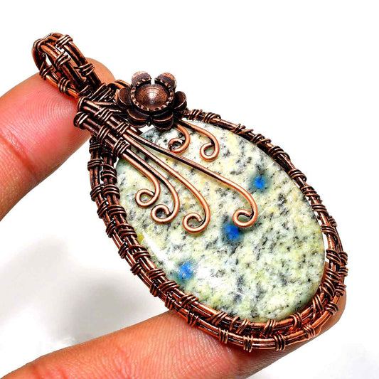 Gaia’s Radiance – Copper-Wrapped Stone Pendant