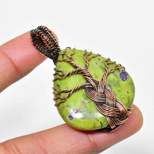Gaia’s Embrace – Greenstone Copper Pendant